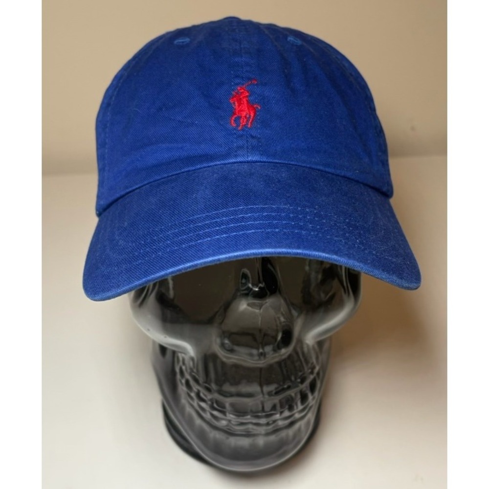 Ralph Lauren Polo Blue Leather Strap Adjustable Hat
